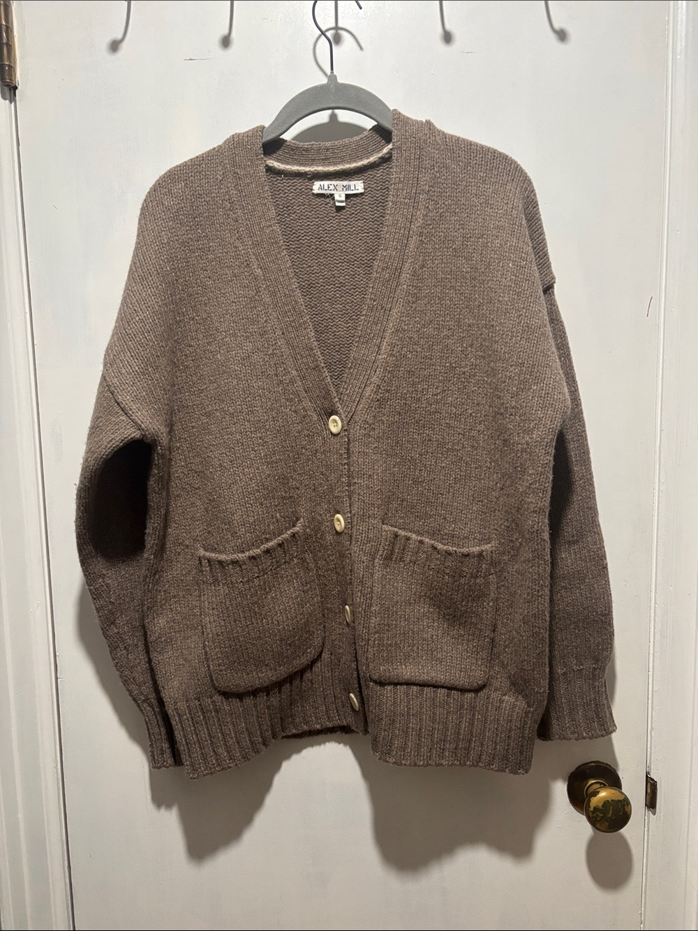 ALEX MILL Emma lambswool blend v neck cardigan sweater size small